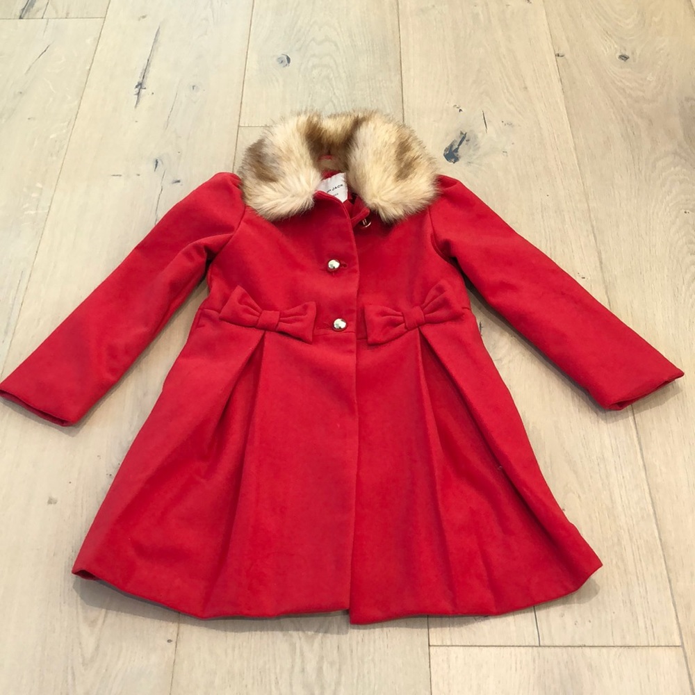 Janie and Jack coat with faux fur collar - 3 to 4T